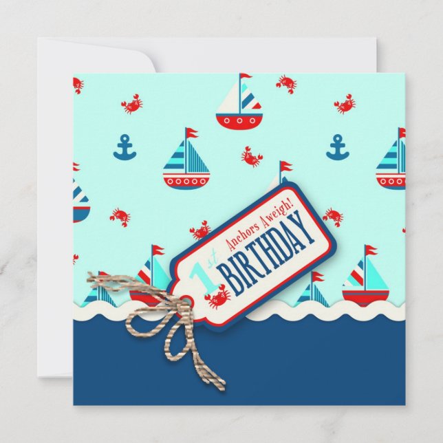 Ships Ahoy Birthday Invite Square_Aweigh (Front)
