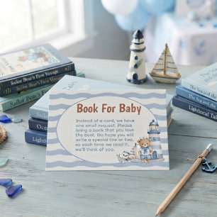 Ships Ahoy It's A Boy Baby Shower Book For Baby Enclosure Card