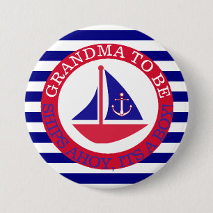 Ships Ahoy, Its a Boy Baby Shower Button