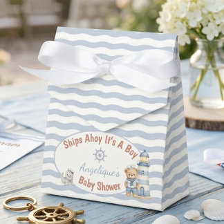 Ships Ahoy It's A Boy Baby Shower Favour Box