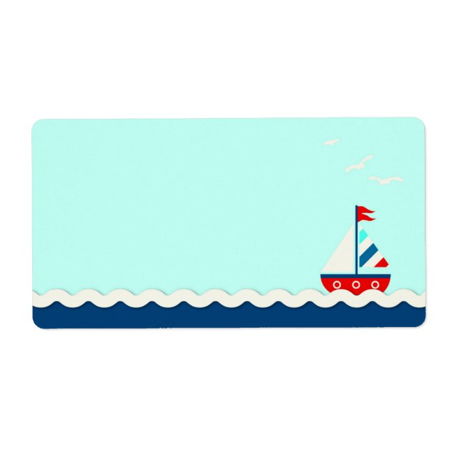 Ships Ahoy! Name Tag Aqua (Front)