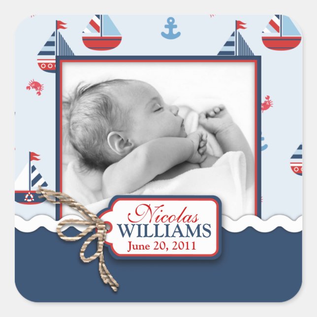 Ships Ahoy! Photo Square Sticker (Front)