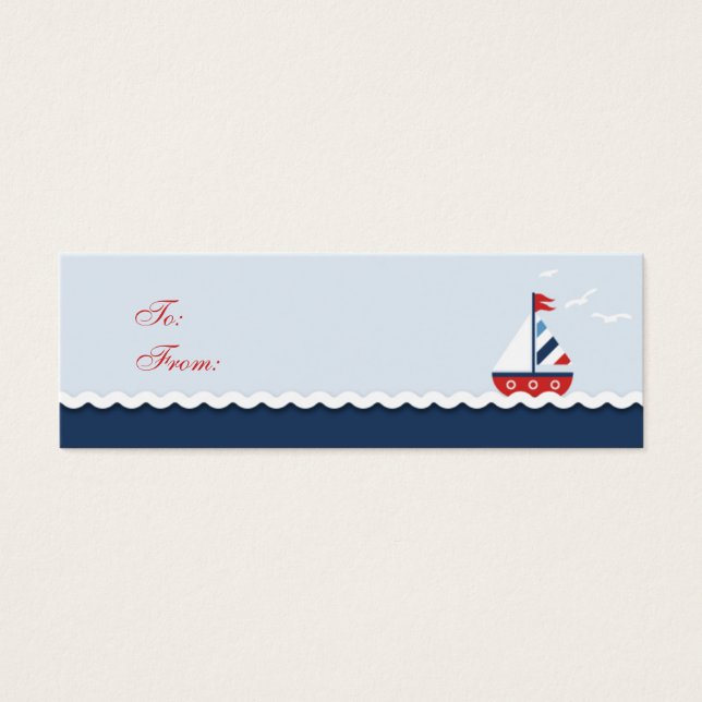 Ships Ahoy! Skinny Gift Tag (Front)