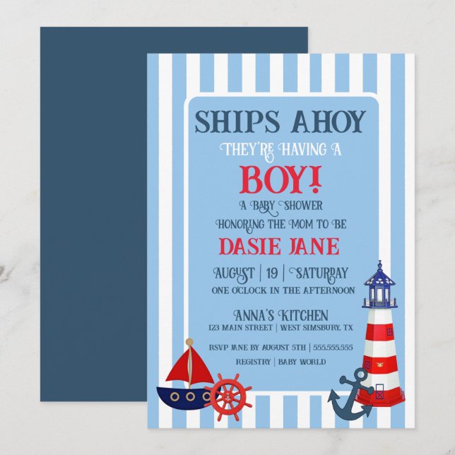 Ships Ahoy They're Having A Boy Shower Sprinkle (Front/Back)