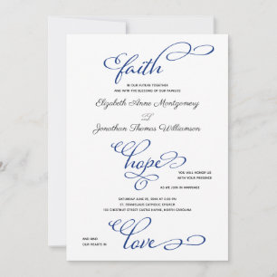 Ship's Anchor Faith Hope Love Script Wedding Invitation