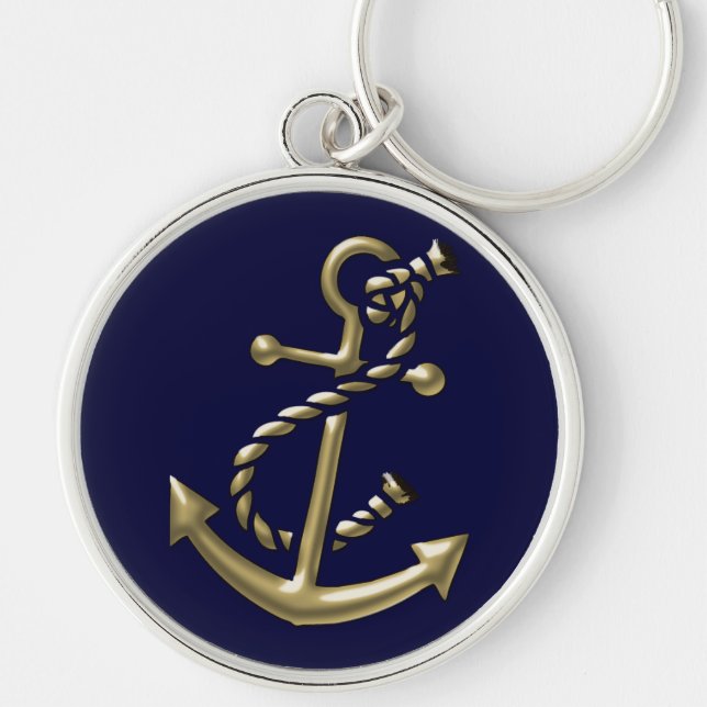 Ship's Anchor Nautical Marine-Themed Gift Key Ring (Front)