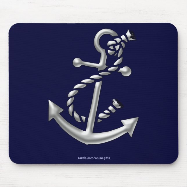 Ship's Anchor Nautical Marine-Themed Gift Mouse Mat (Front)