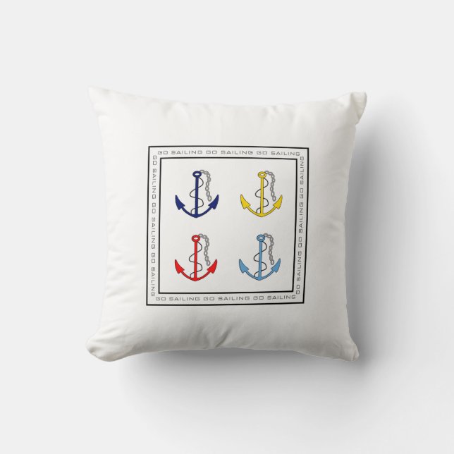 Ships Anchors Nautical Cushion (Front)