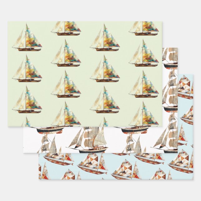  Ships and Boats Wrapping Paper Sheet (Set)