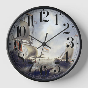 Ships at Sea 1660s Clock