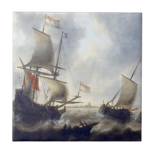 Ships at Sea 1660s Tile