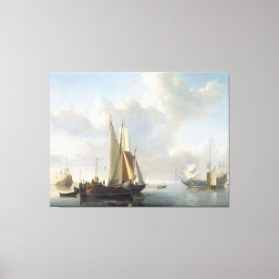 Ships before the Coast, Willem van de Velde (II), Canvas Print