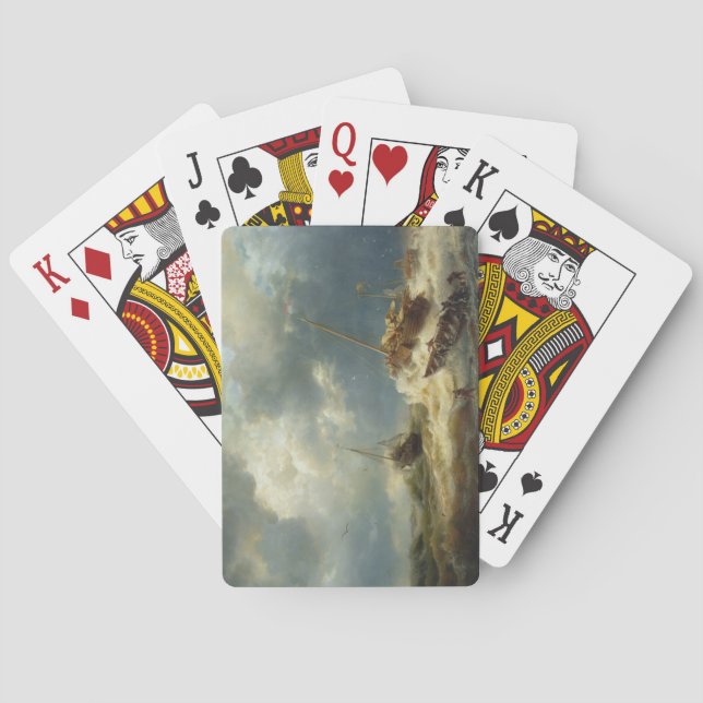 Ships in a Storm on the Dutch Coast Playing Cards (Back)