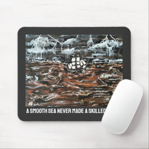 Ships in a Storm Painting by Alfred Fox Mouse Mat