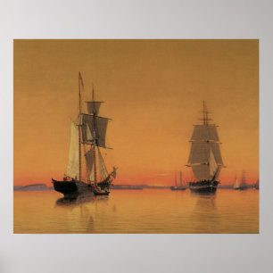 Ships in Boston Harbour at Twilight 1859 Poster