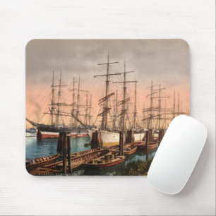 Ships in Hamburg Harbour, Germany Mouse Mat