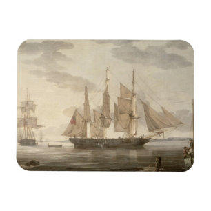 Ships in Harbour, 1805 (oil on canvas) Magnet