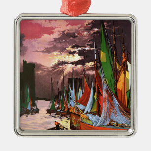 Ships in the Port of La Rochelle Art Metal Tree Decoration