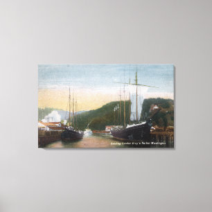Ships Loading Lumber Canvas Print