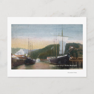 Ships Loading Lumber Postcard