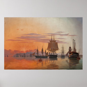 Ships on the River Tagus   Carl Dahl Poster