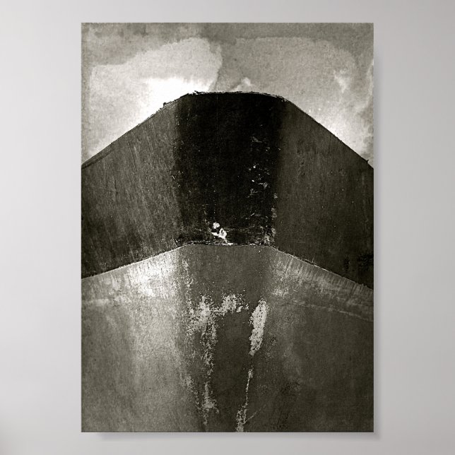 Ship's Prow B&W Nautical Poster (Front)