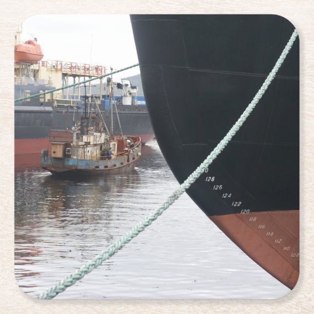Ships  square paper coaster (Front)