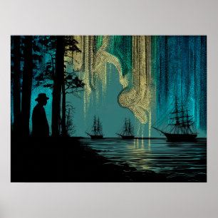 Ships under the Northern Lights Poster