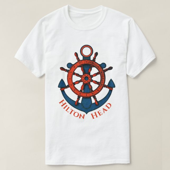 Ships Wheel and Anchor Hilton Head Island, SC T-Shirt (Design Front)
