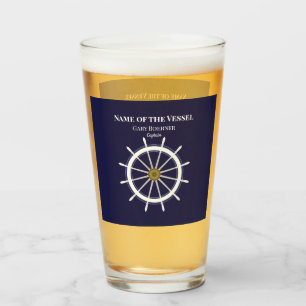 Ship's Wheel Captain Boat Tumblers Beer Soda Glass