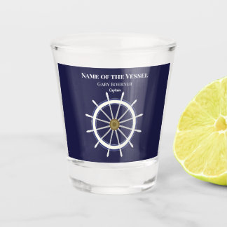 Ship's Wheel Captain Shot Glass