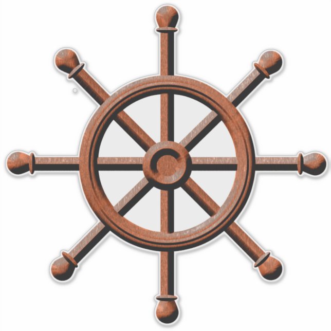 Ships Wheel Helm Nautical Design (Front)