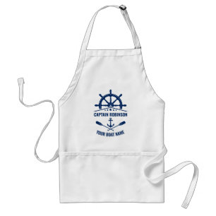 Ships Wheel Nautical Anchor Crossed Oars Navy Standard Apron