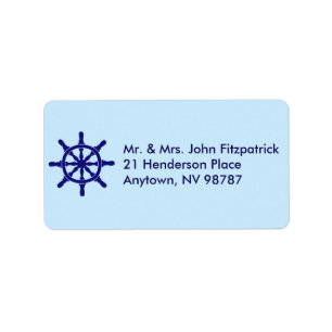 Ship's Wheel Nautical Theme Label
