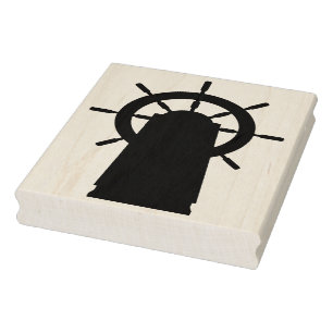 Ship's Wheel Silhouette Rubber Art Stamp