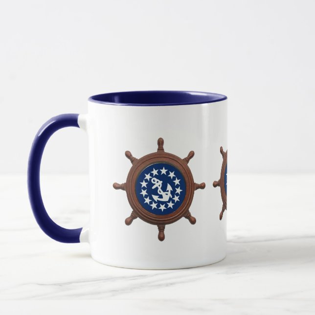 Ship's Wheel, Yacht Flag Anchor and Stars Mug (Left)