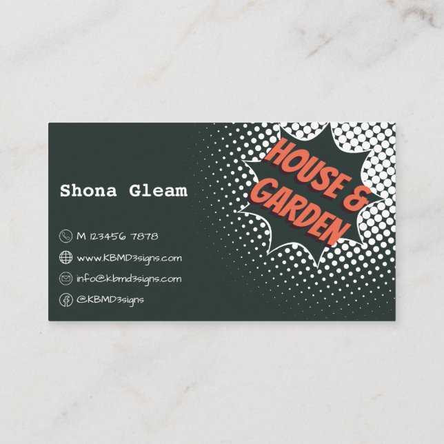Shipshape Grey House & Garden Cleaning  Business Card (Back)