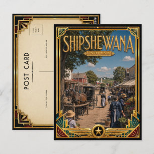 Shipshewana Indiana Vintage Art Deco Golden Age Postcard