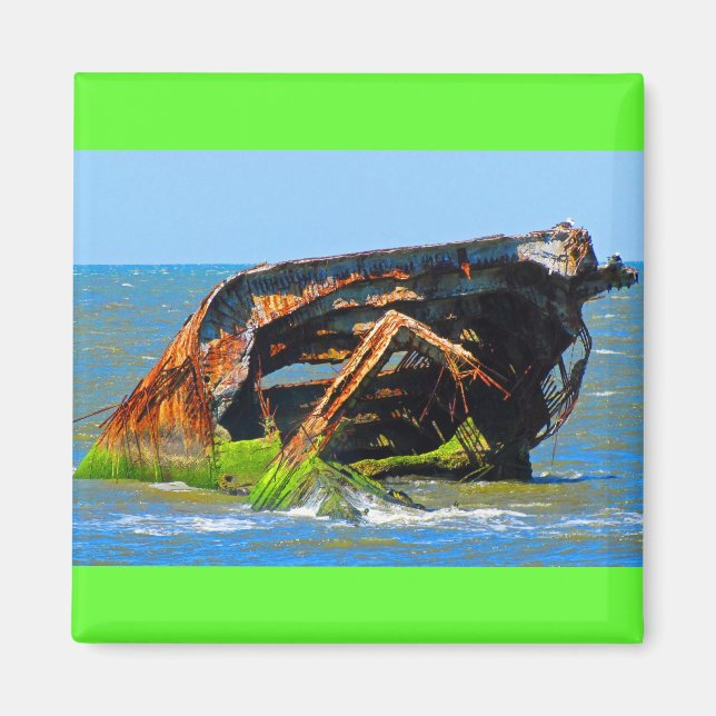 Shipwreck Abstract Blue Magnet (Front)