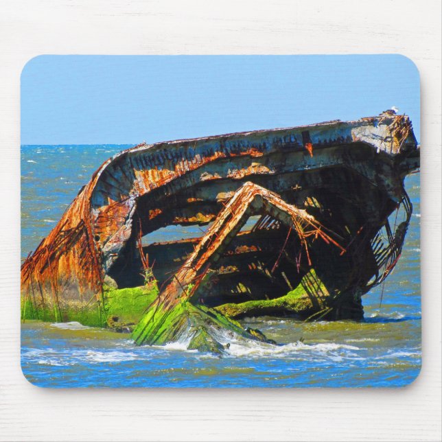 Shipwreck Abstract Blue Mouse Mat (Front)