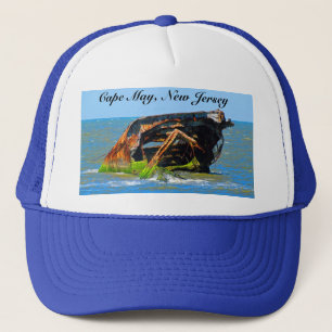 Shipwreck Abstract Blue Trucker Hat
