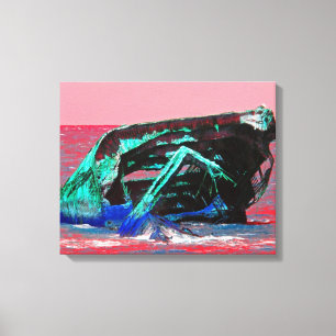 Shipwreck Abstract Pink Canvas Print