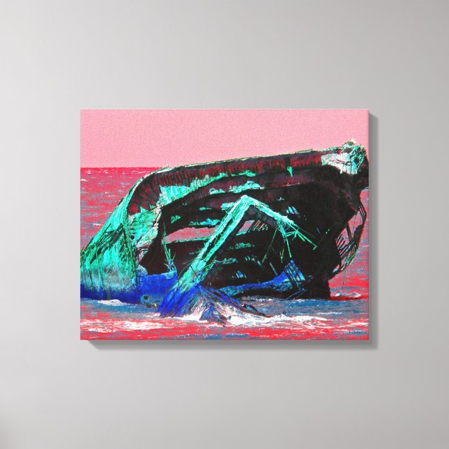 Shipwreck Abstract Pink Canvas Print (Front)