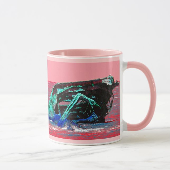 Shipwreck Abstract Pink Mug (Right)