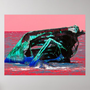 Shipwreck Abstract Pink Poster