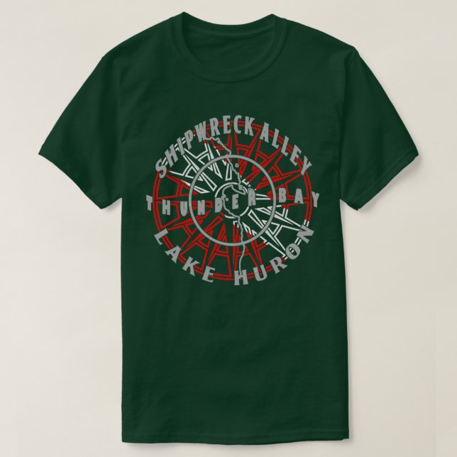 Shipwreck Alley Thunder Bay Lake Huron Great Lakes T-Shirt (Design Front)