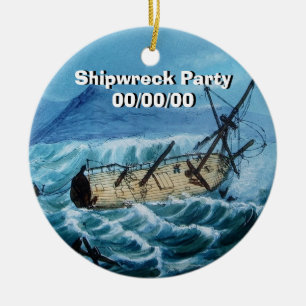 Shipwreck Ceramic Tree Decoration