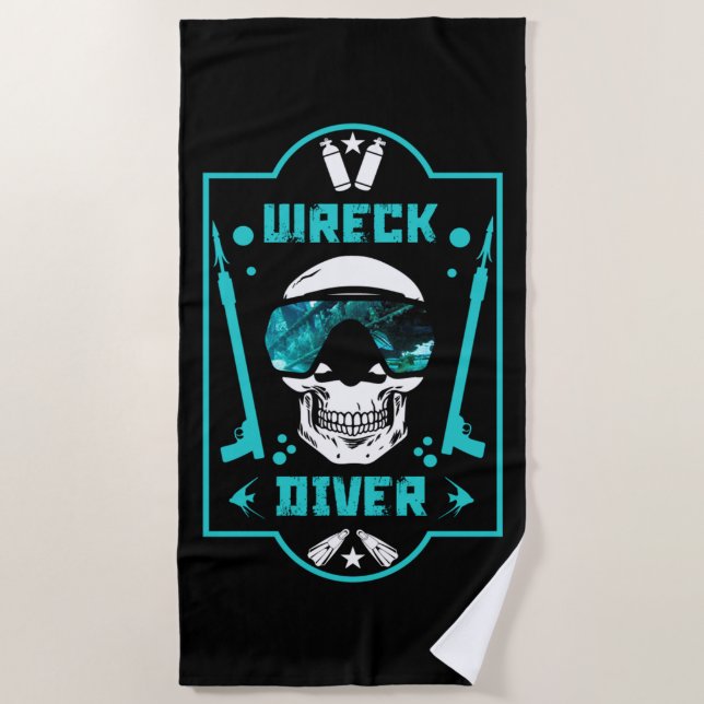 Shipwreck Divers Beach Towel (Front)