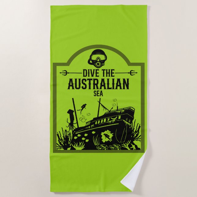 Shipwreck Diving Australia  Beach Towel (Front)