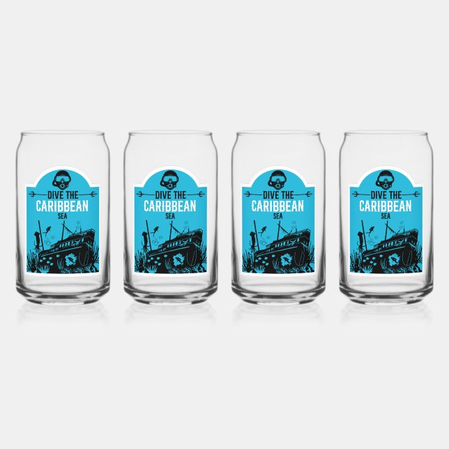 Shipwreck Diving Caribbean  Can Glass (Front)
